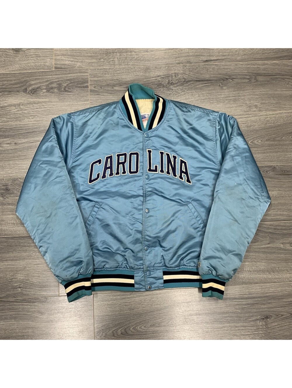 Vintage 1980S Starter North Carolina University Tar Heels Satin Jacket XL Mens